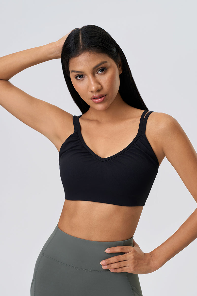 Women Naked-Feel Breathable Anti-Shock Crisscross Back Yoga Sports Bra
