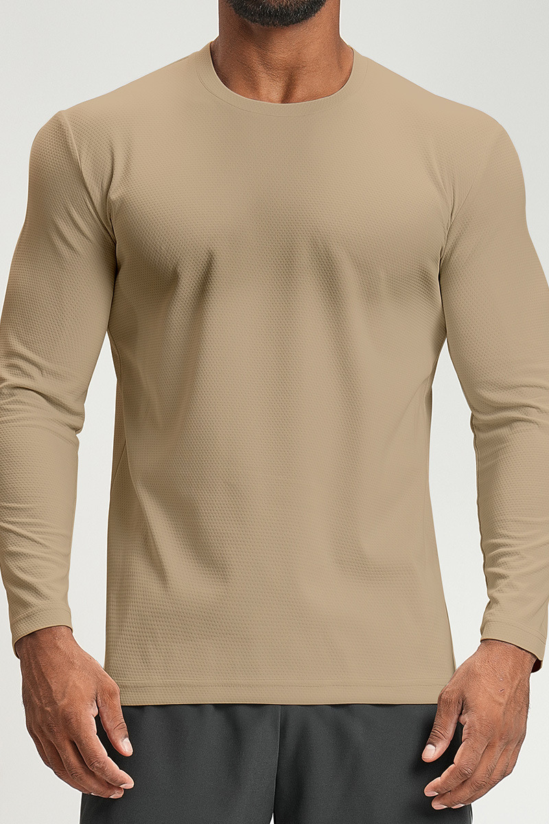 Men's Summer Cooling Round-Neck Quick-Dry Long-Sleeved Top