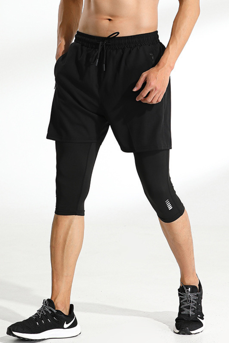 Men's 2-In-One Quick Dry Fitness Running Sports Short