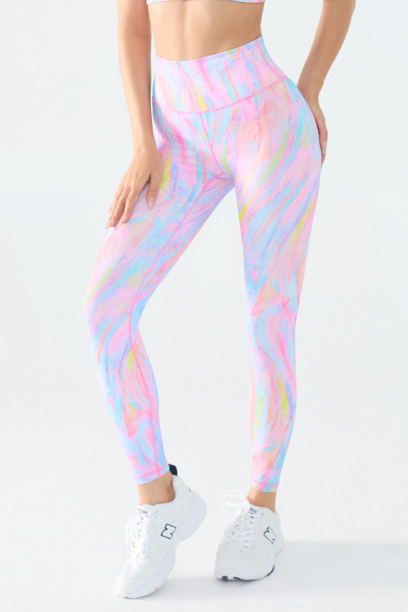Women's Colorful Print High-Waist Sport Yoga Leggings