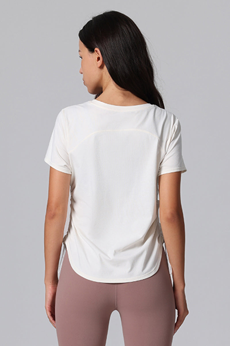 Crewneck Antibacterial Drawstring Short Sleeve Sports T-Shirt
