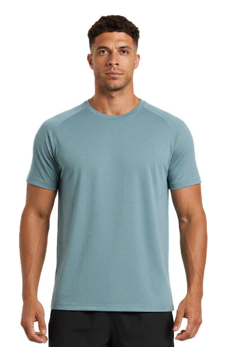 Men's Summer 100% Cotton Crew Neck Quick Dry  Sports T-shirt