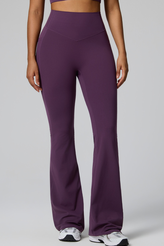 Women's High Waist Side Pocket Sculpting Flare Yoga Pants