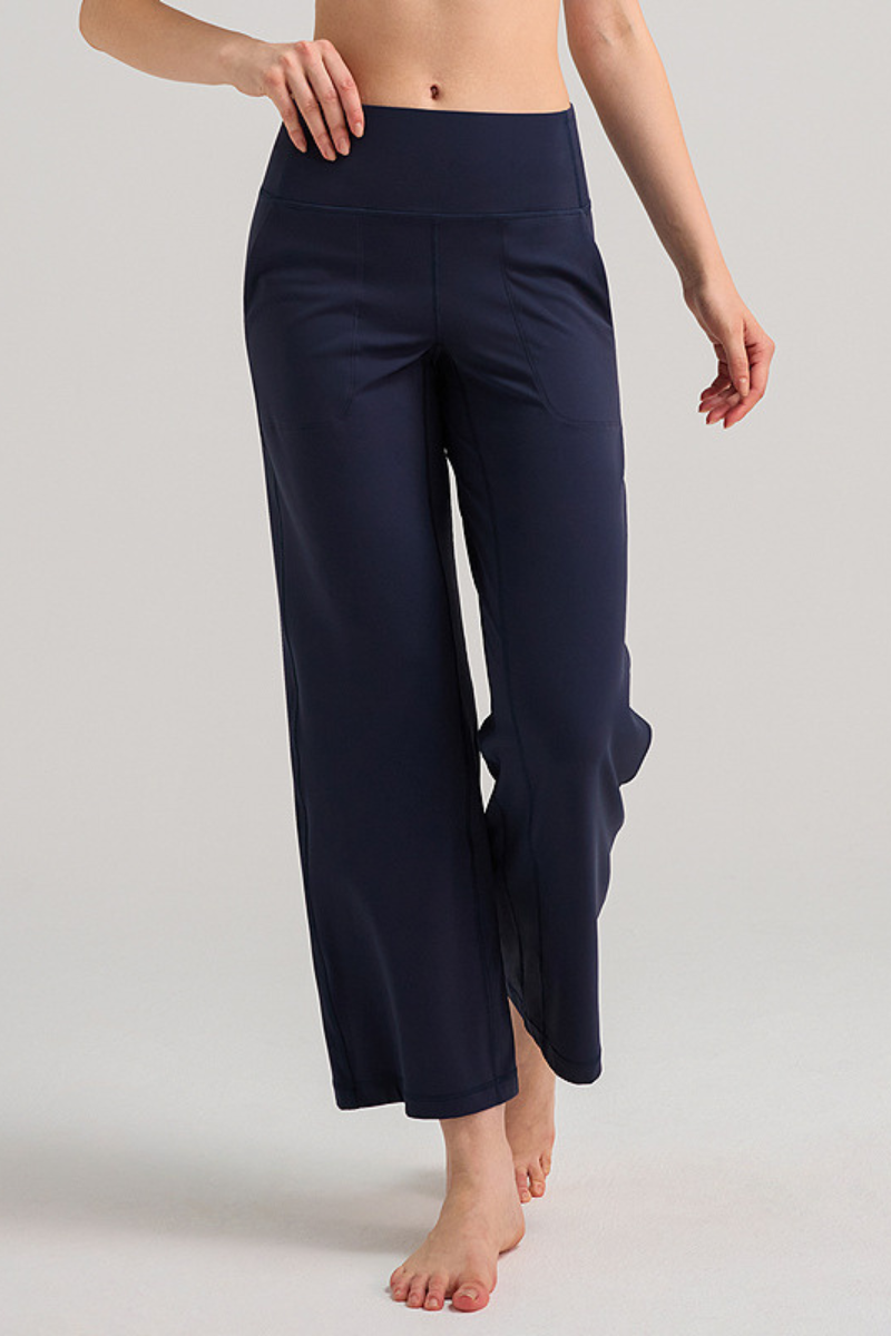 Women's Athletic Solid Quick-Dry Wide-Leg Yoga Pants