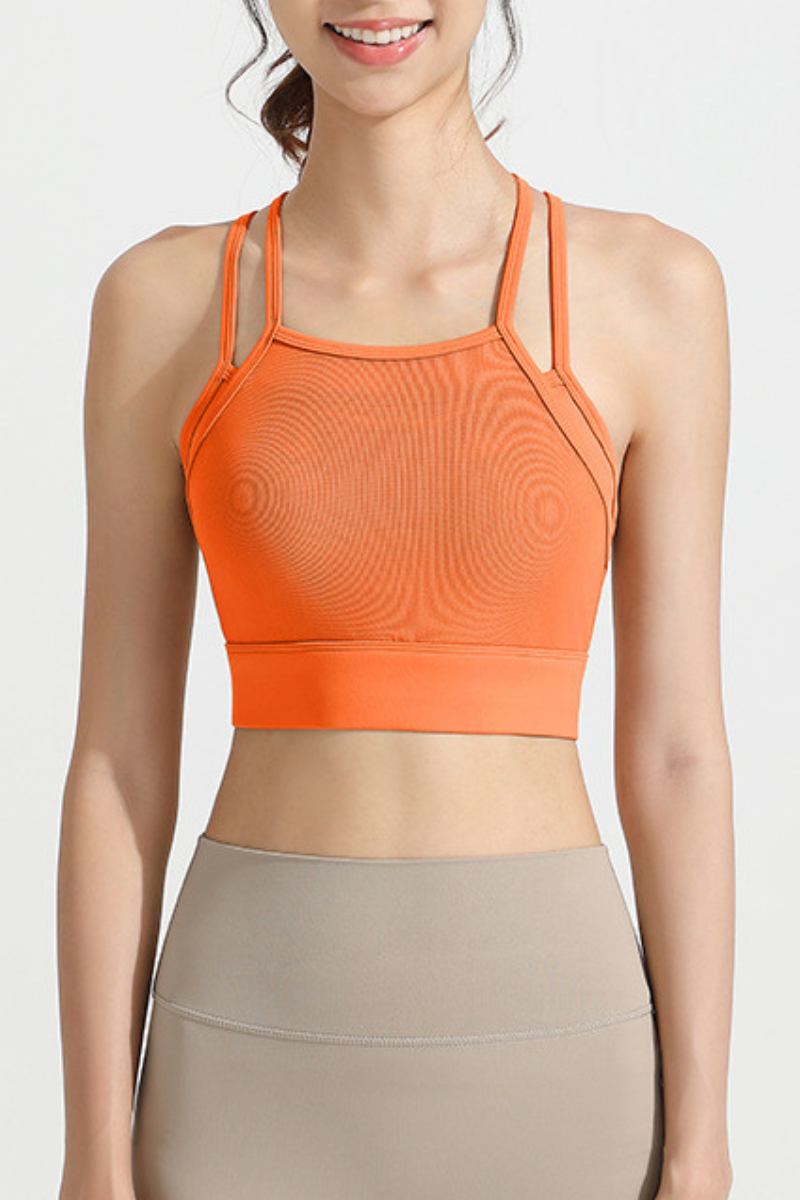 Women's Fake Two-Piece Antibacterial Naked Feel Sports Bra