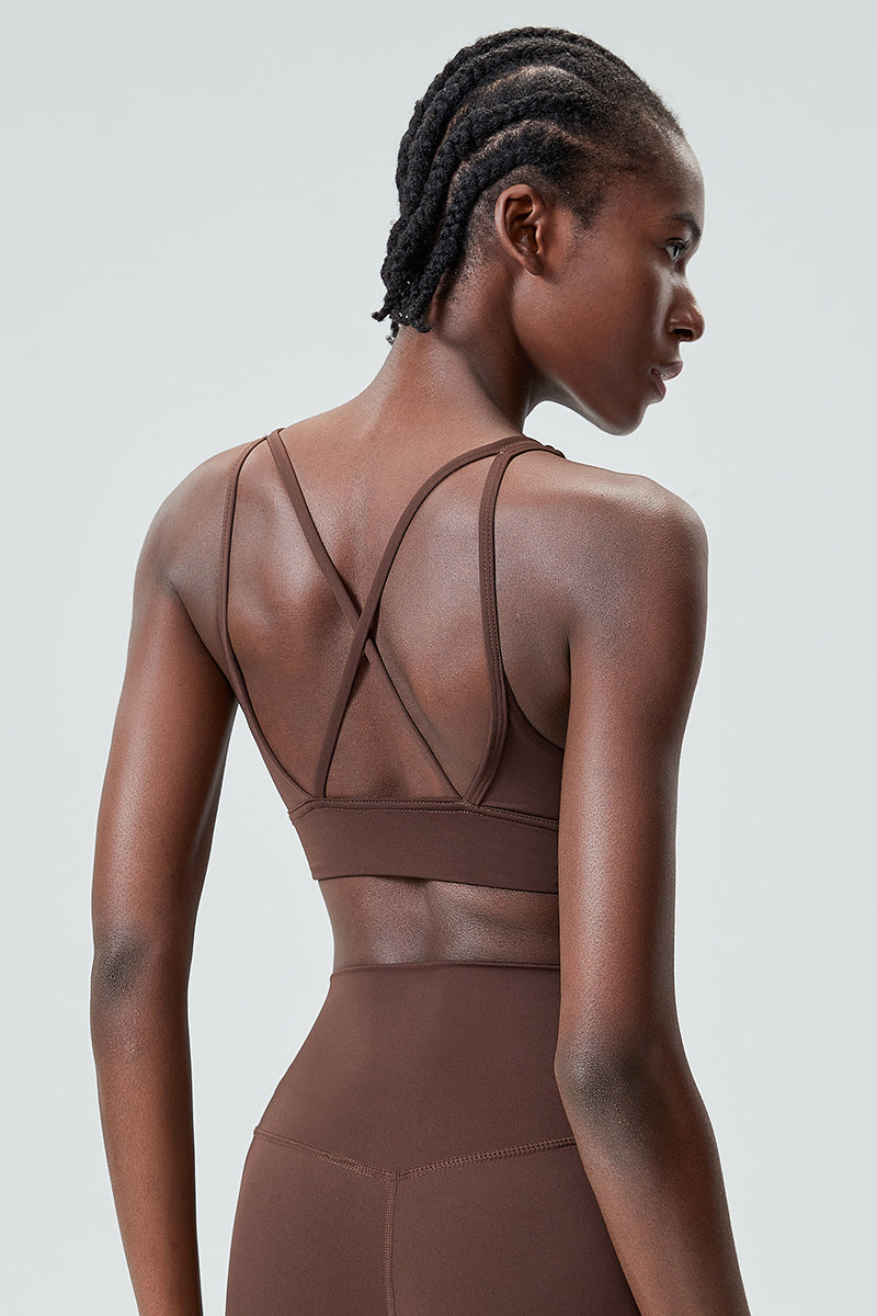 Back cross sports bra