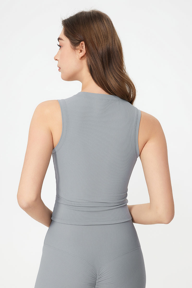 Women High-Stretch Built-In Shockproof Lift Sleeveless Yoga Sports Tank Top