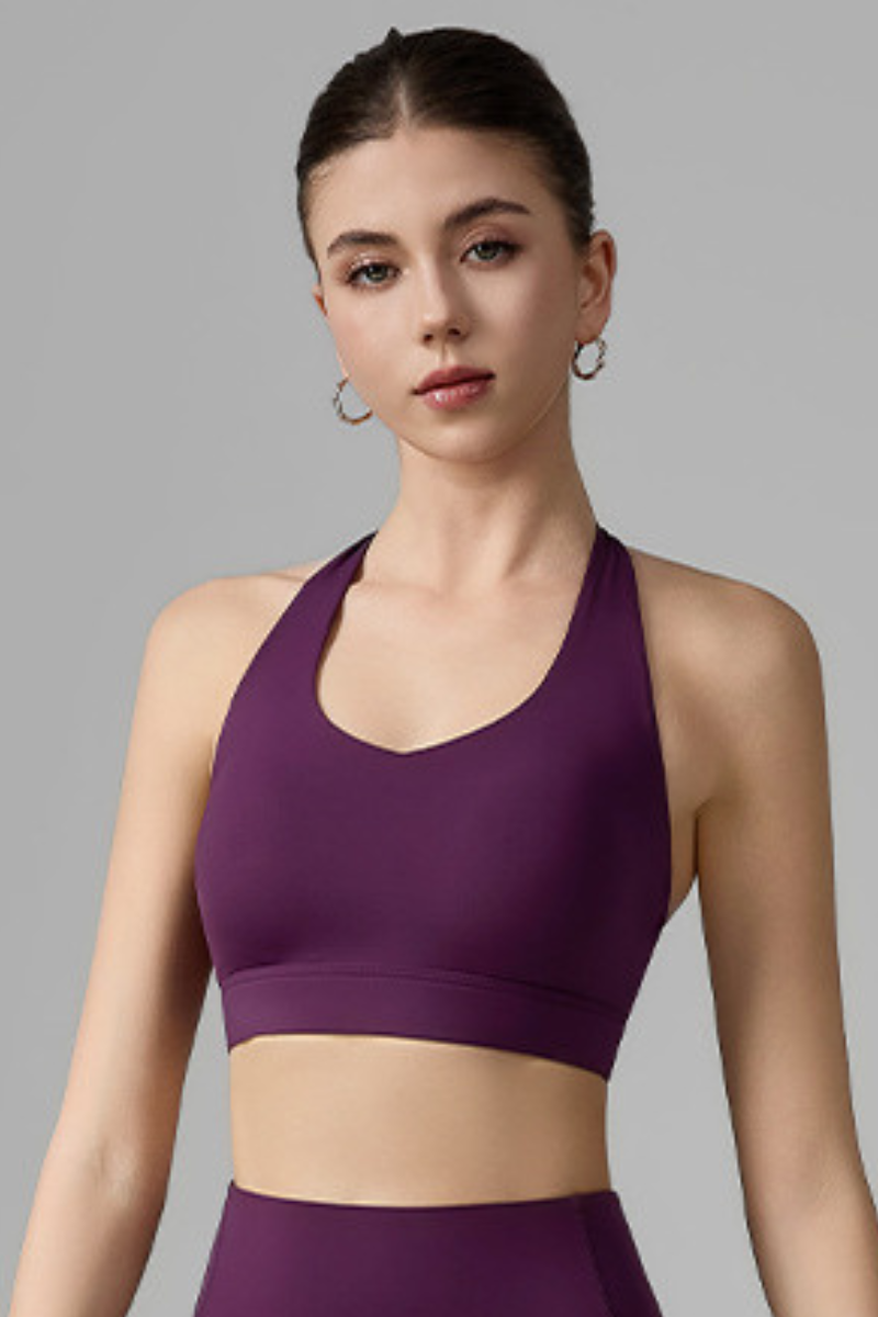 Women's Crisscross Back Halterneck Sports Yoga Bra