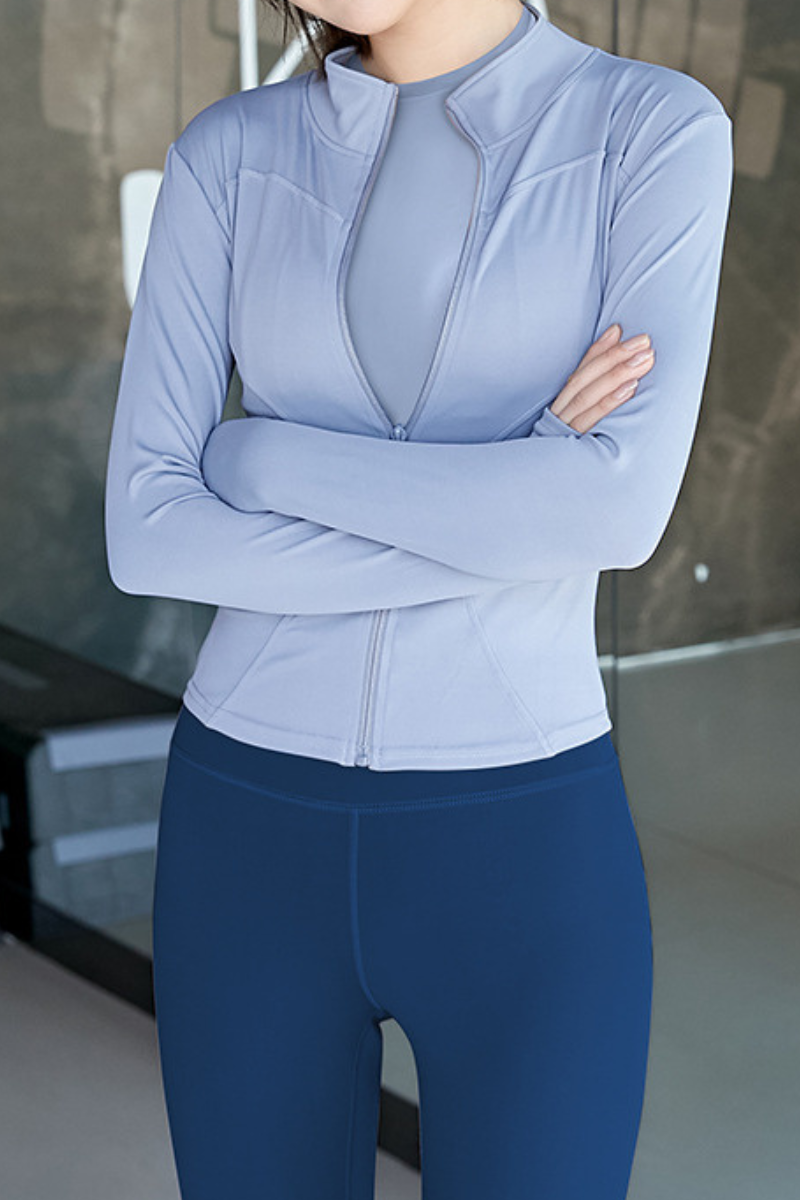 Women's Athletic Sets:Stand Collar Jacket And Leggings
