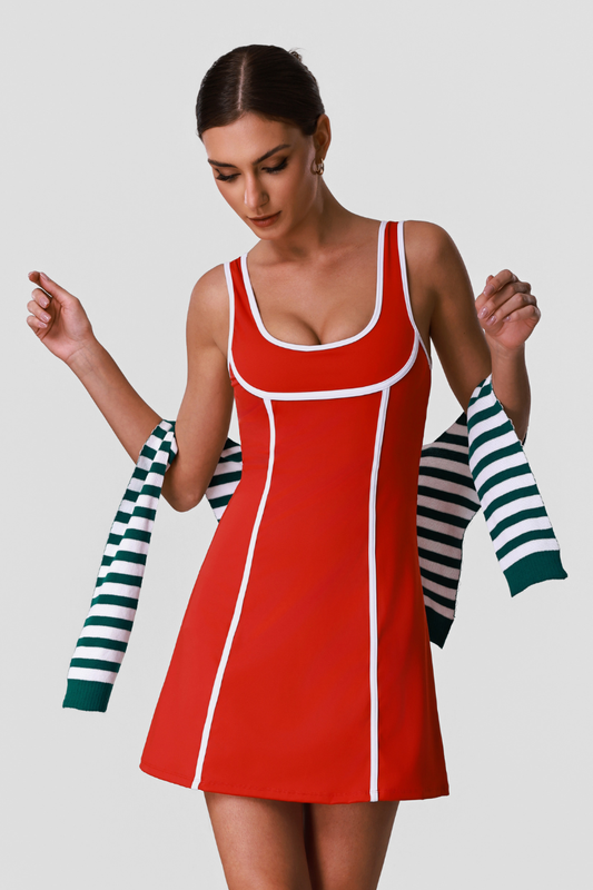Women's Colorblock Slim Removable Pads Anti-Exposure Skirt