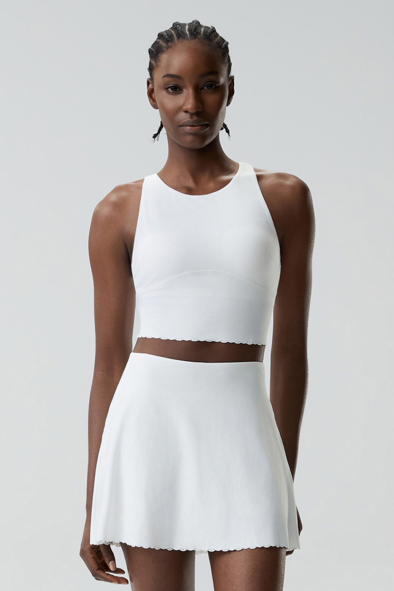 Women's Floral Center Tank & Tennis Skirt Two-Piece Set