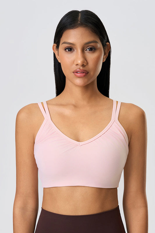 Women Naked-Feel Breathable Anti-Shock Crisscross Back Yoga Sports Bra