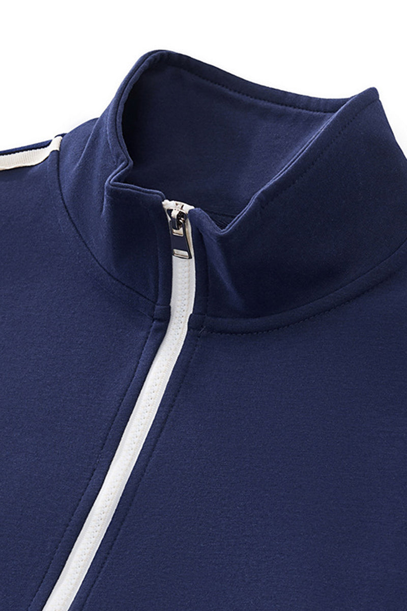 Unisex Casual Loose Fit Striped Athletic Jacket