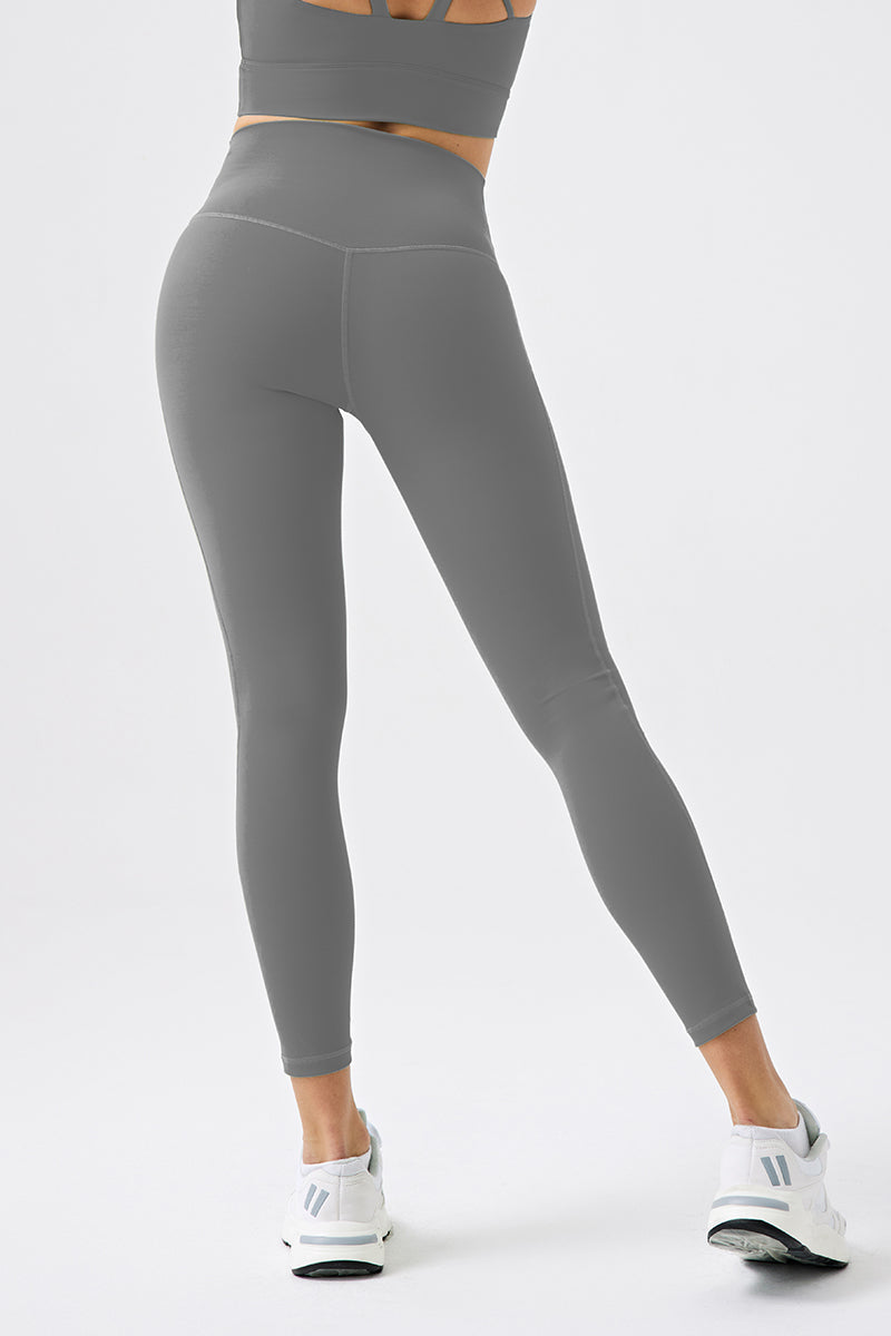Women Eco-Friendly Nylon Original Yarn Nude High Waist Stretch Sports Fitness Yoga Leggings