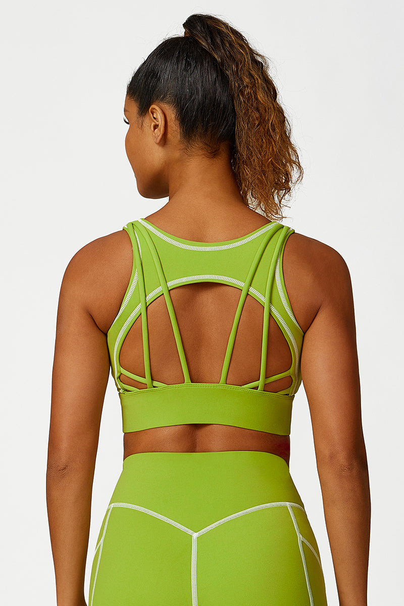 Women'S Color Clash Yoga Sports Bra