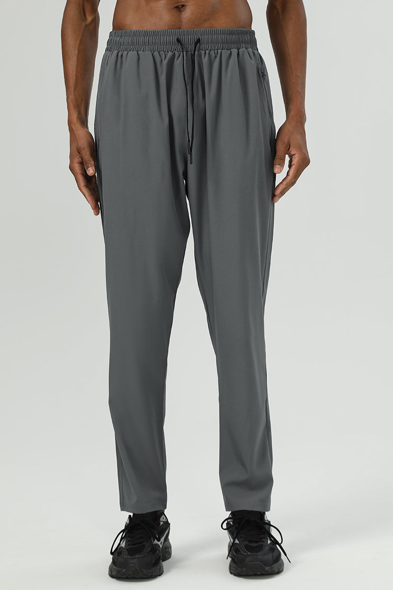 Men 4-Way Stretch Quick-Drying Breathable Water-Resistant Reflective Straight Leg Cropped Sports Pants