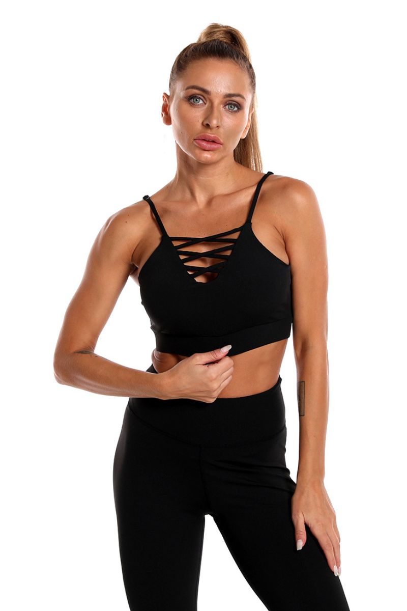 Women's Front Crisscross Adjustable Strap Yoga Bra