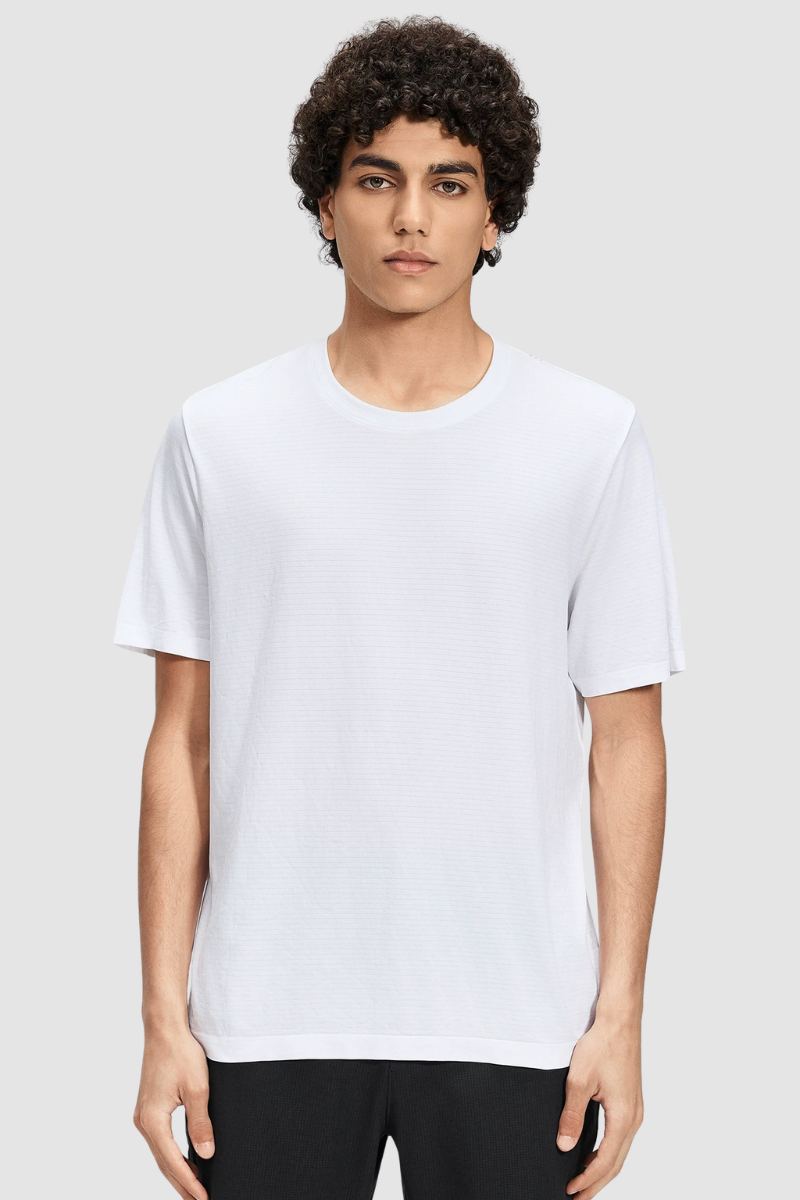 Men's Summer Seamless Round-Neck Solid Sports Tee