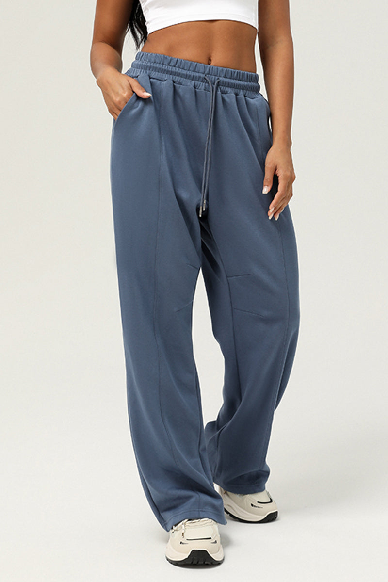 High Waist Drawstringwide Leg Pants