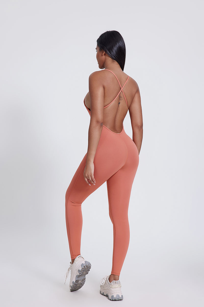 Women'S Cross-Leaky Back Yoga High-Elastic Bodysuit