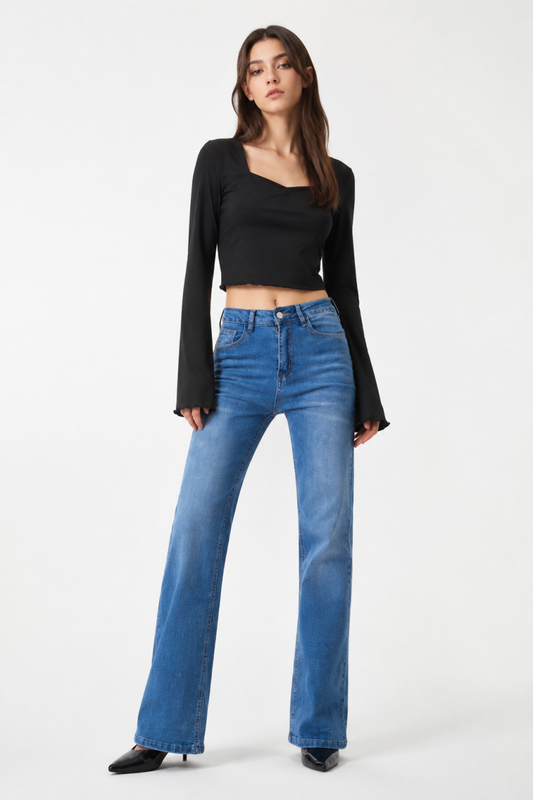 Women's Fall Vintage Distressed Straight-Leg Jeans