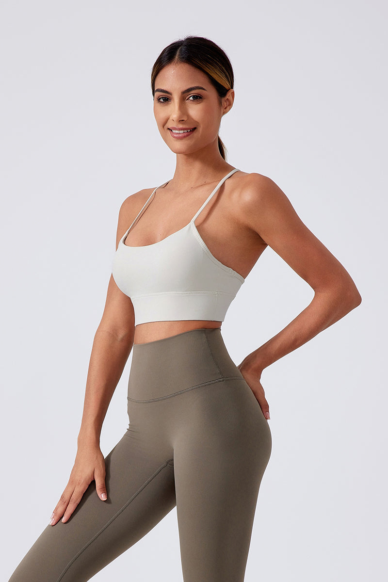 Women Running Sexy Y Back Anti-Shock Gathering Yoga Sports Bra