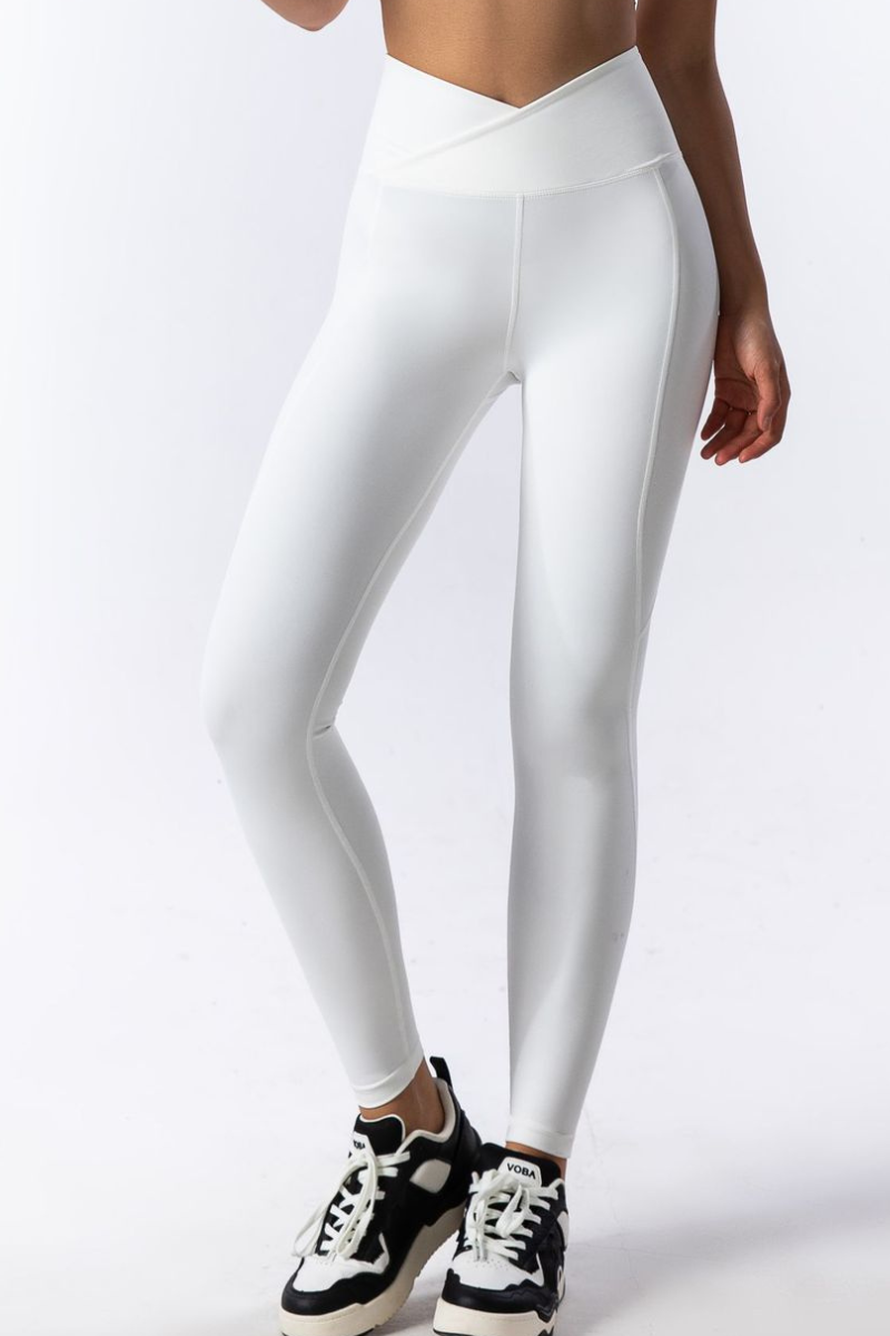 Women's Cross V Waist Bare Feel Butt Lifting Yoga Leggings