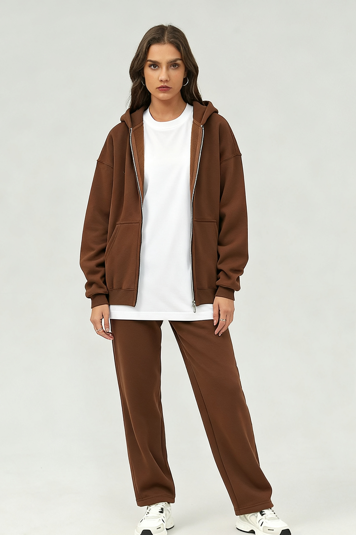 Unisex Heavyweight Fleece Dual-Zip Retro Hoodie