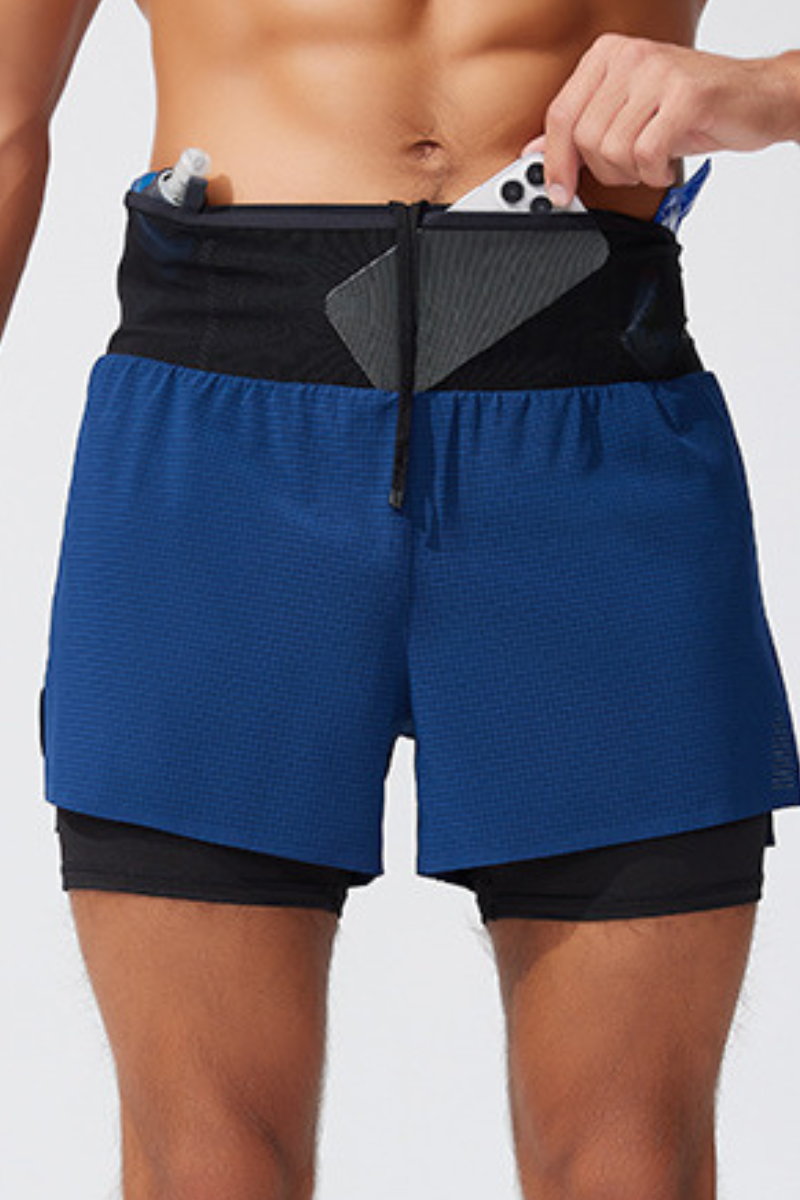 Men's 2-in-1 Running Shorts with Quick-Dry Outer Layer