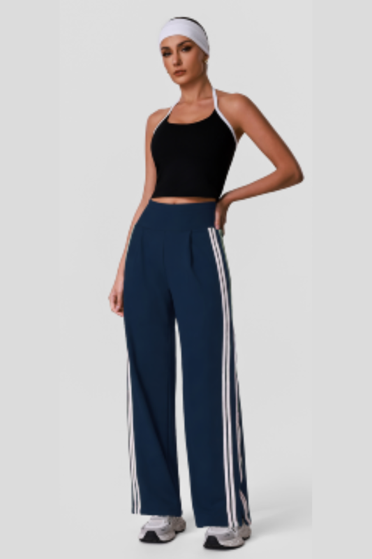 Women's Halterneck Tank Top And Wide Leg Pants Sets