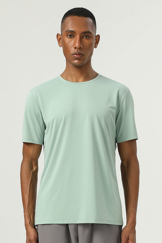Men Cloud Yarn Quick-Dry Antibacterial Moisture-Wicking Uv Protection Reflective Outdoor Sports Round Neck Short Sleeve T-Shirt