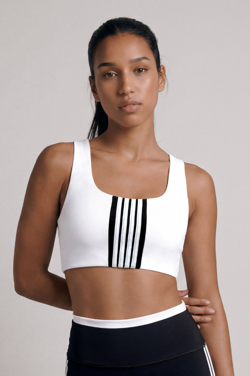 Women's Color Block Wide Strap Back Cutout Sports Bra