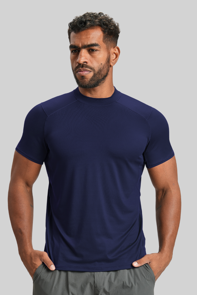 Men's Summer Nude Round-Neck Fitness Sports T-shirt