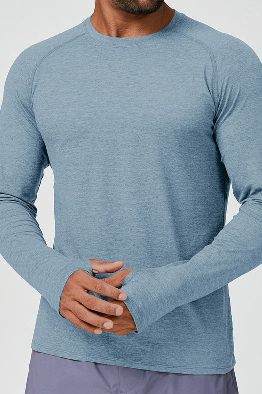Men's Two-Tone Skin-Friendly Quick-Dry Long Sleeve Athletic Top