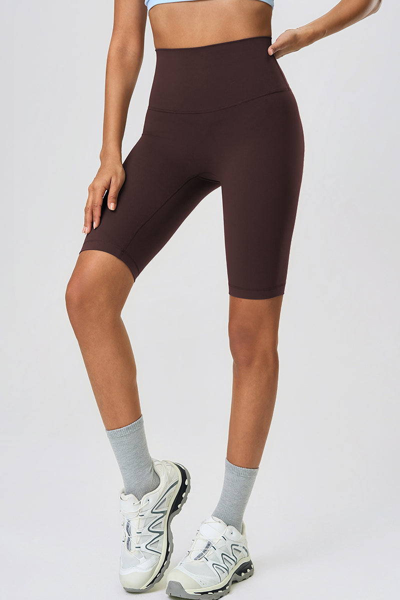 Women High-Rise Hip-Lift Naked-Feel Shaping Yoga Fitness Shorts