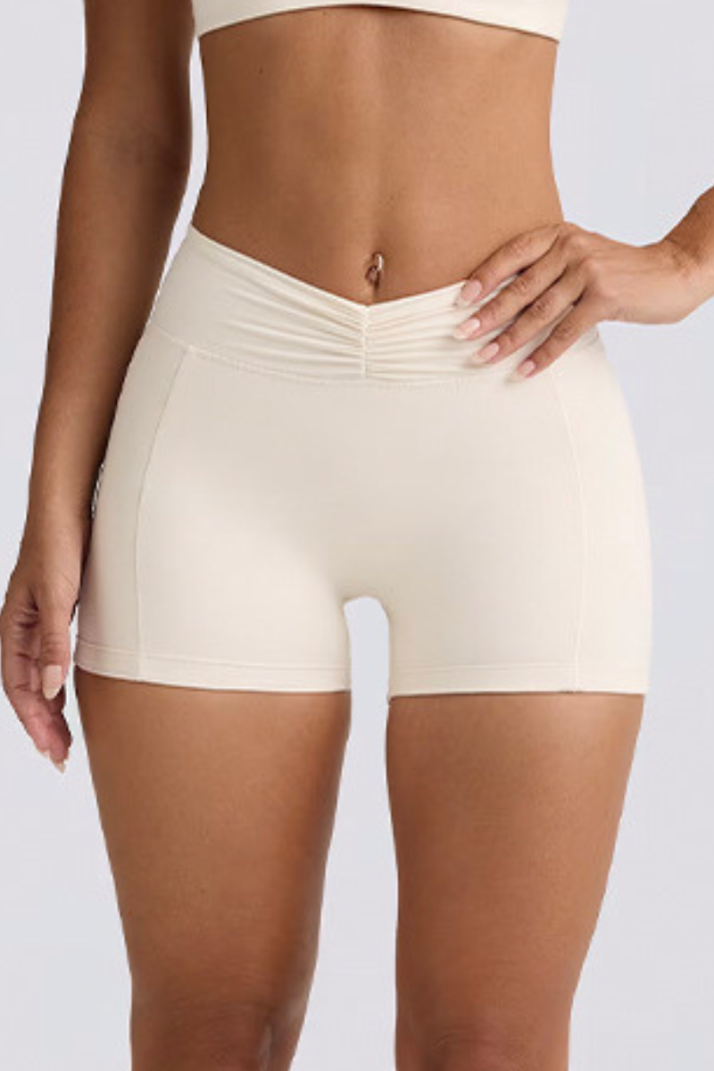 Women's Brushed Pleated Sports Yoga Shorts