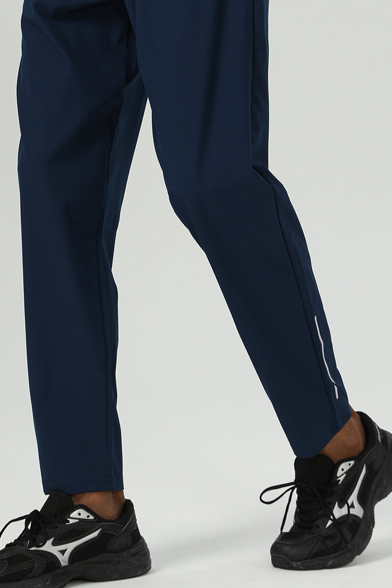 Men 4-Way Stretch Quick-Drying Breathable Water-Resistant Reflective Straight Leg Cropped Sports Pants