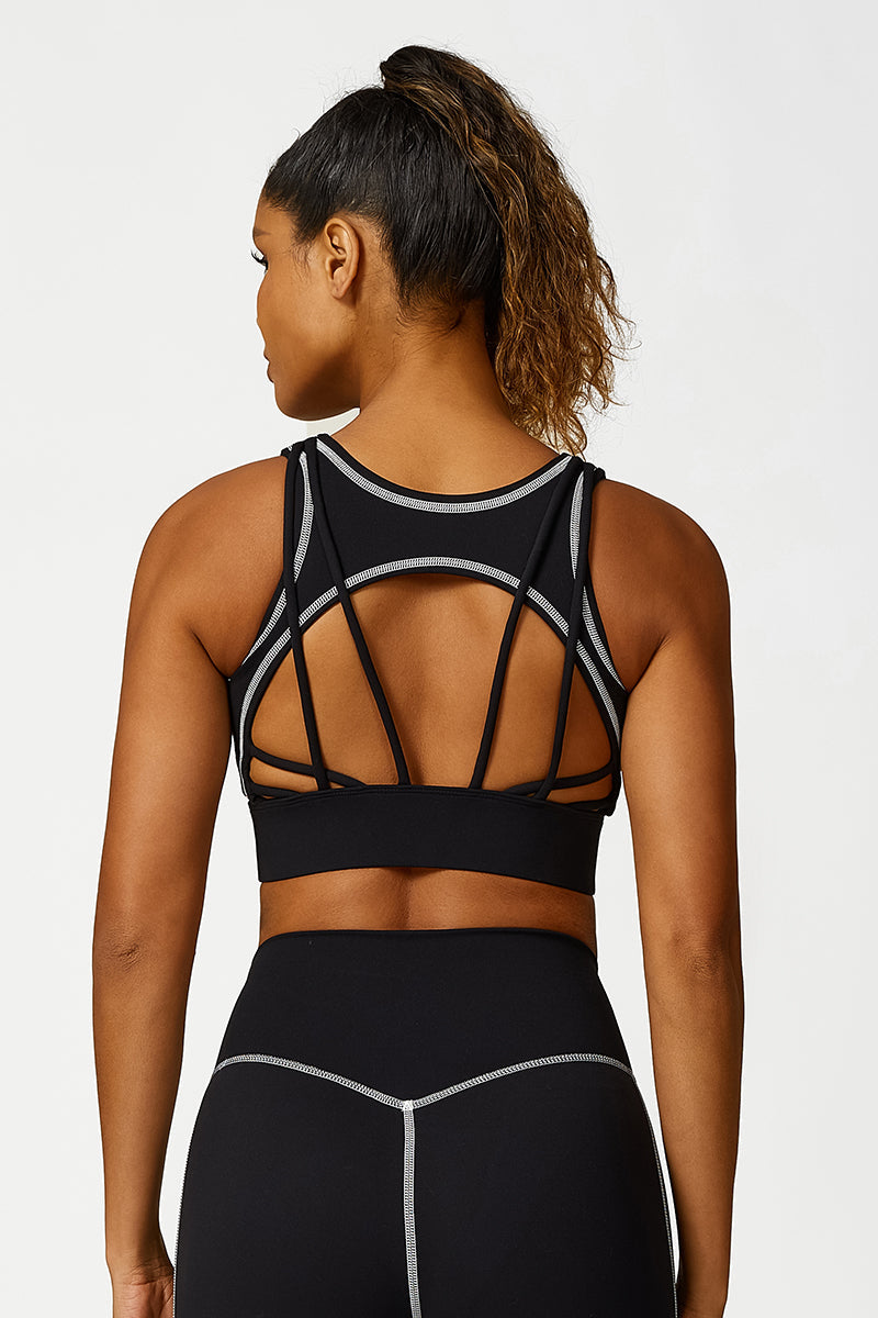 Women'S Color Clash Yoga Sports Bra