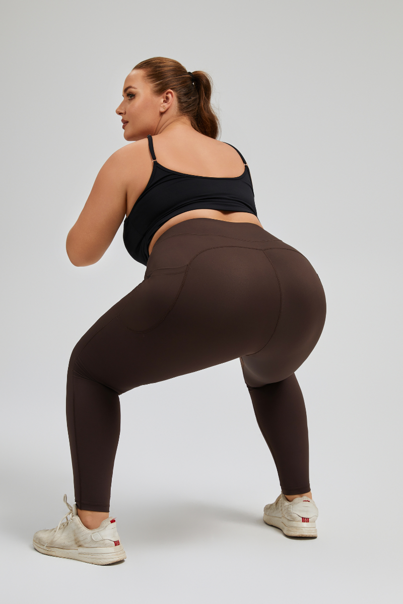 Plus Size Women's Butt-Lifting Pocket Cycling Yoga Leggings