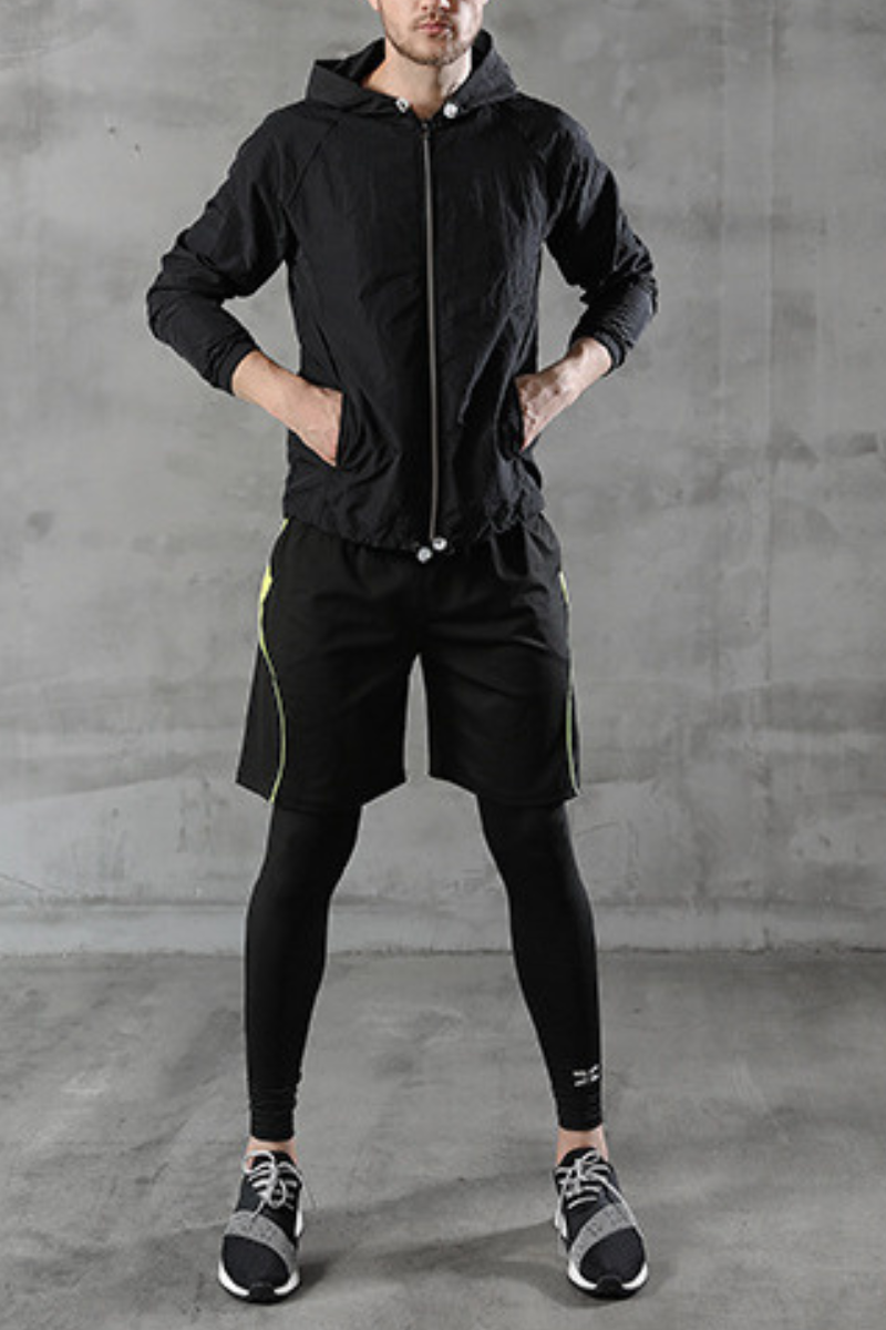 Men's 3-Piece Sports Sets:T-shirts & Leggings & Shorts