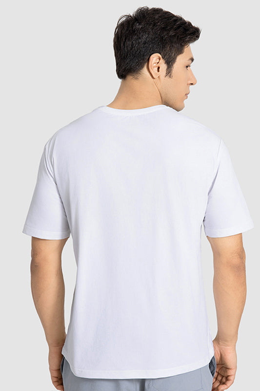 Men Casual Short Sleeve Quick-Dry Breathable Elastic Fitness Running Round-Neck Solid Color T-Shirt
