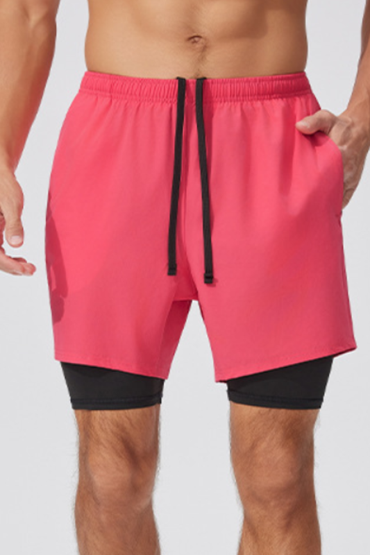 Men's 2-in-1 Double Layer Outdoor Running Athletic Shorts