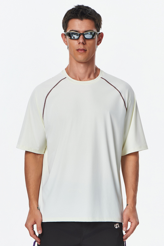 Men's Outdoor Striped Color-Block Relaxed Quick Dry T-Shirt