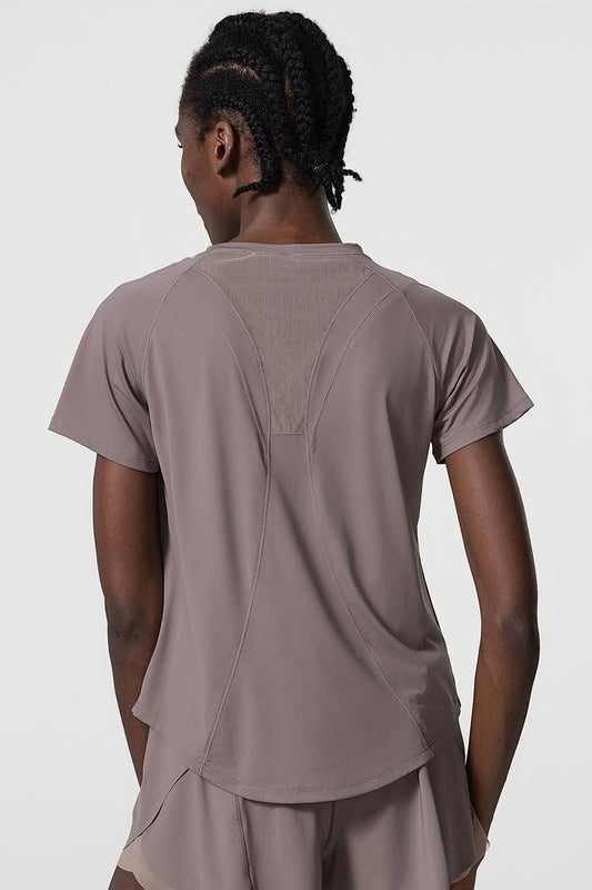 Women's Loose Mesh Patchwork Sports T-Shirt