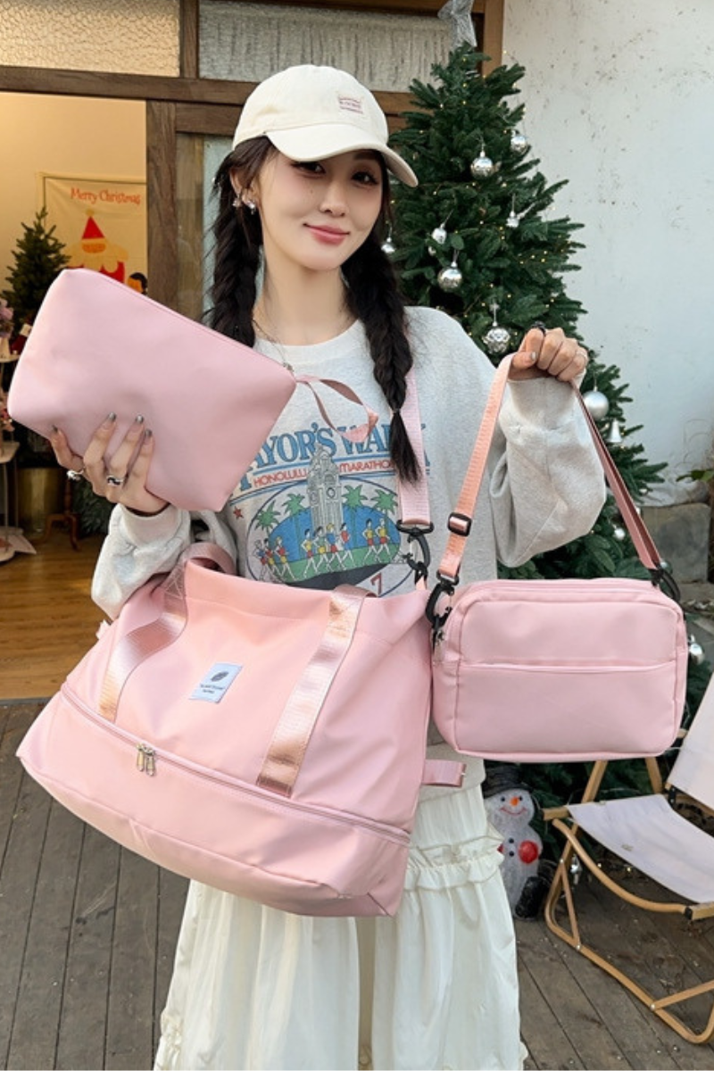 3-Piece Set Dry & Wet Separation Sports Travel Bag