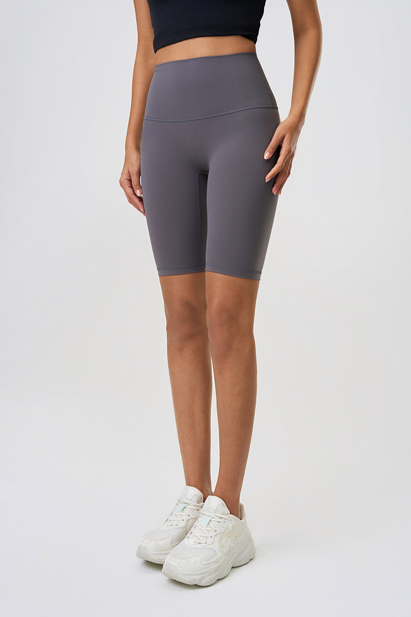 Women High-Rise Hip-Lift Naked-Feel Shaping Yoga Fitness Shorts