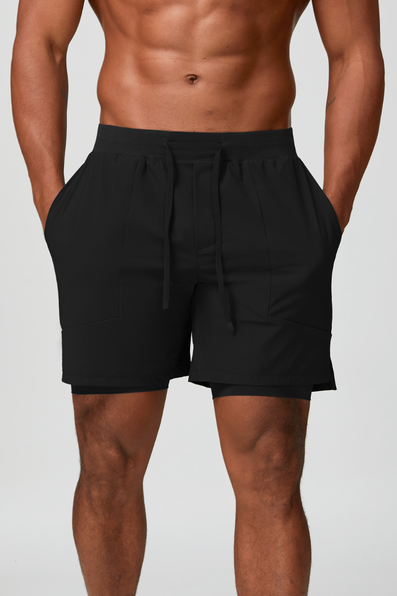 Men's Quick-Drying Double-Layer Casual Fitness Sports Shorts