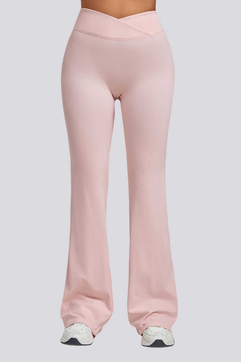 Women's Athletic Naked Feel Cross Waist Yoga Flared Pants