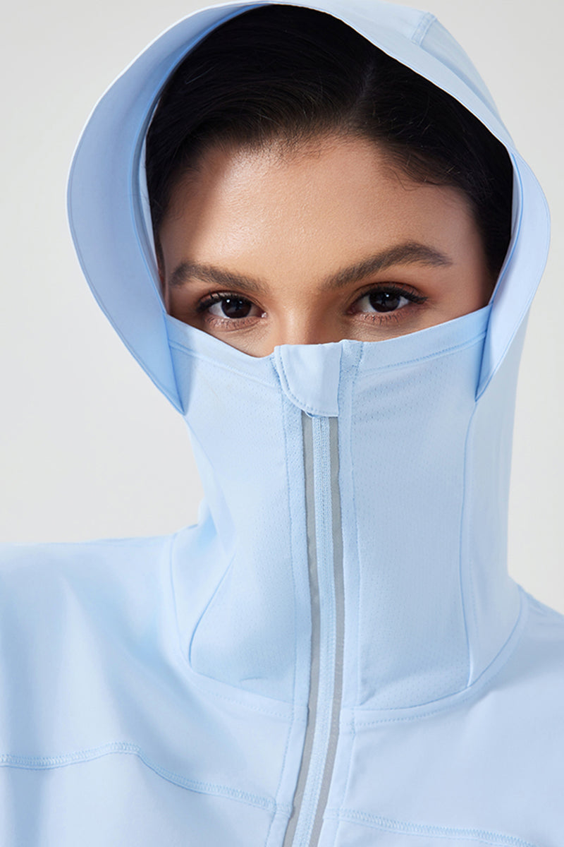 Women Hooded Face-Covering Uv Protection Cooling Quick-Dry Breathable Outdoor Sunscreen Jacket