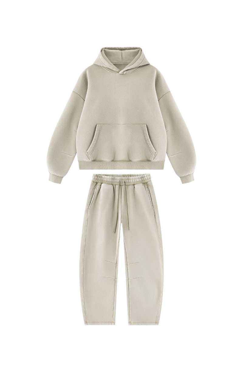 Men's Fall Fleece Sets:Relaxed Hoodie And Sweatpants
